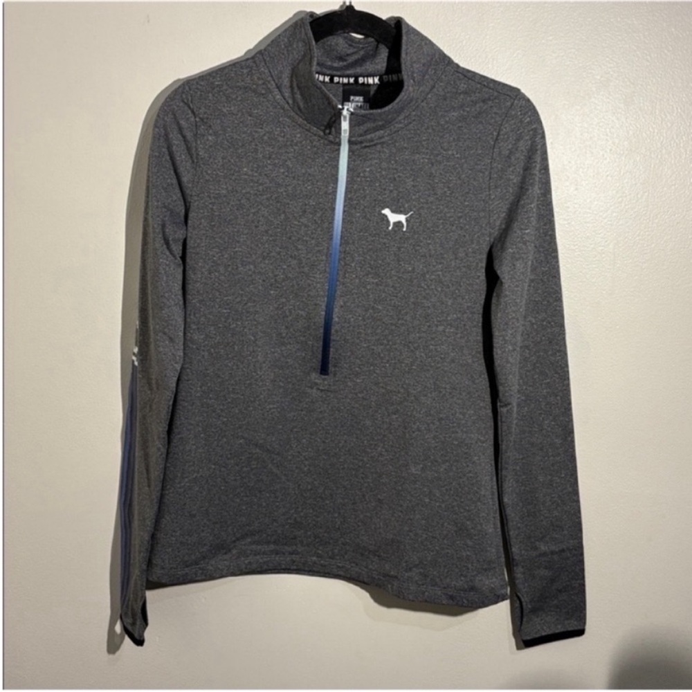 Victoria's Secret PINK Ultimate Gray Half Zip Pullover Size Medium